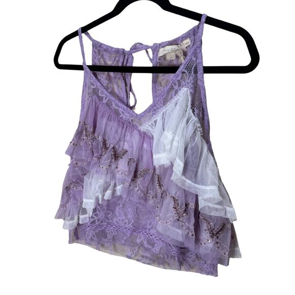 Anthropologie Forever That Girl Ruffle Tank Top - Purple L - Picture 5 of 8